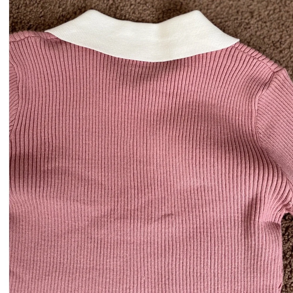 Rare Editions Girls Blush Pink Ribbed Knit Long Sleeve Sweater Dress‎ Size 8 NWT